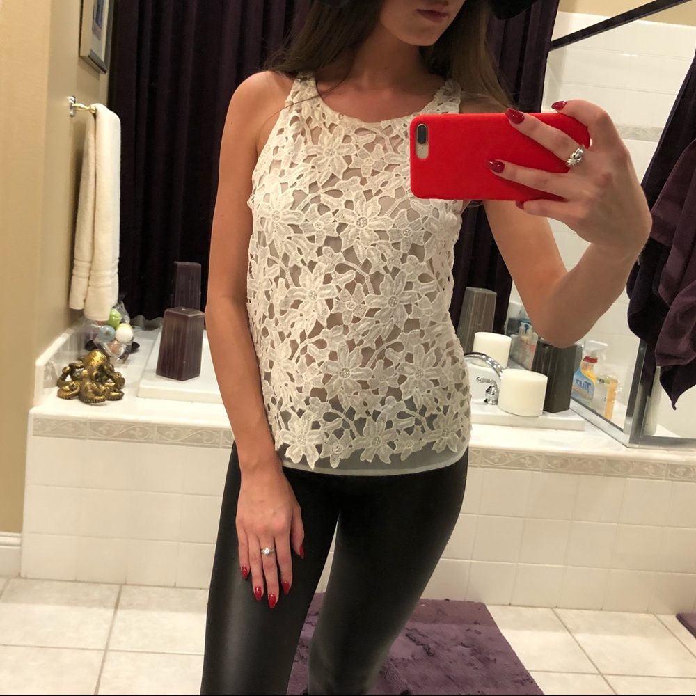 Express white floral top - S